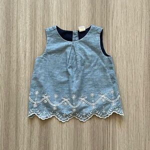Baby Gap Chambray Sleeveless Blouse Blue 2T